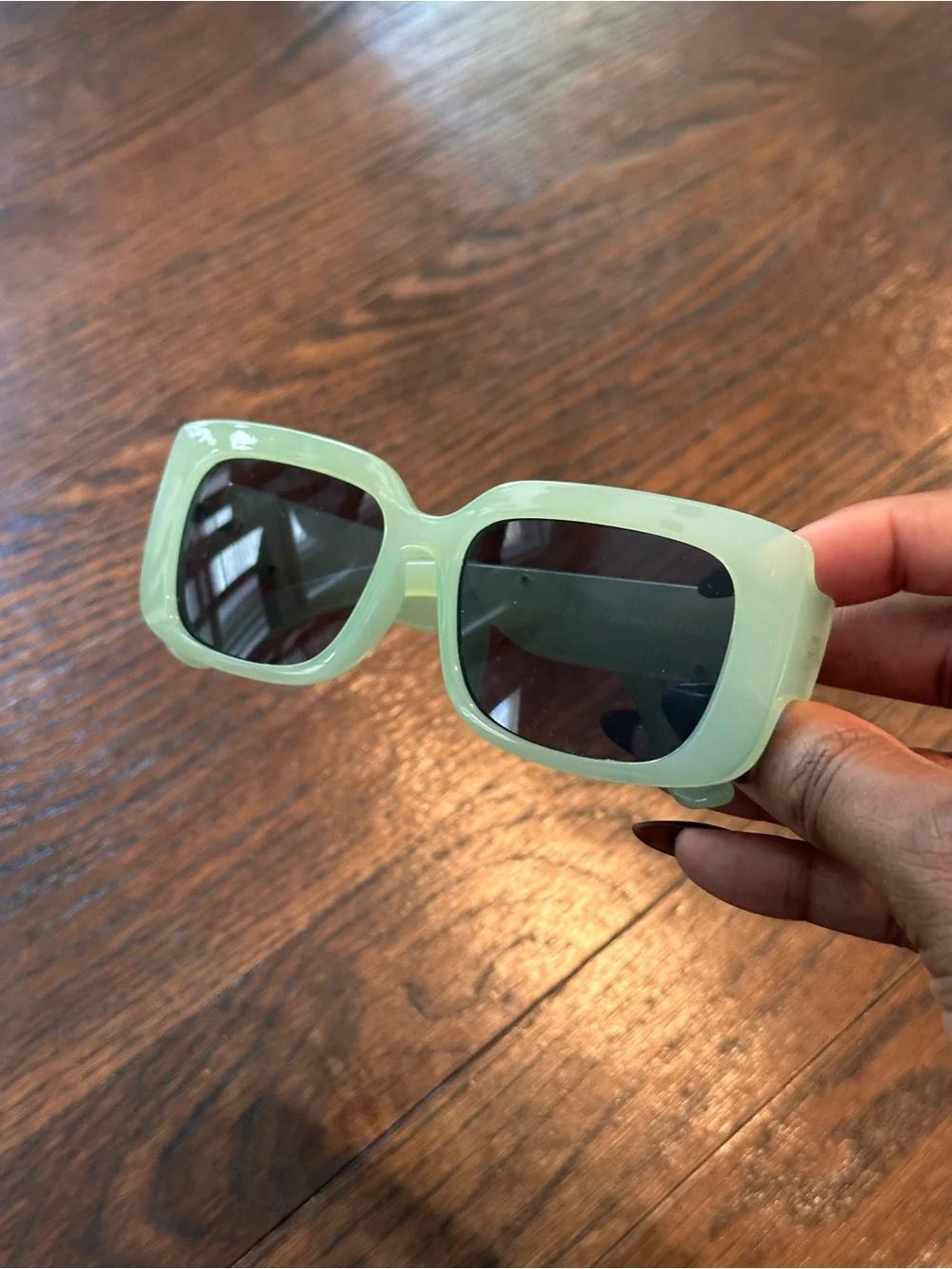 Mint Green Rectangular Sunglasses